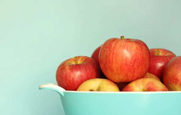 Picture red, background, widescreen, Wallpaper, apples, Apple, food, plate