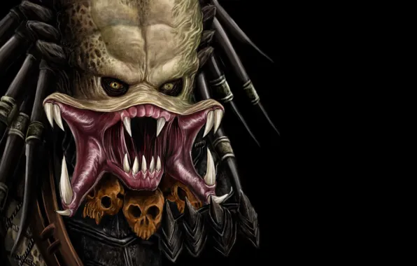 The dark background, predator, alien, alien, predator