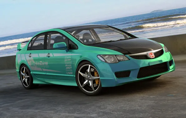 Graphics, art, Honda, Civic, Type R, dangeruss, tuner