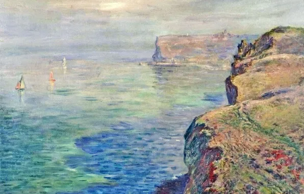 Landscape, picture, Claude Monet, Rock in Granule near Fécamp