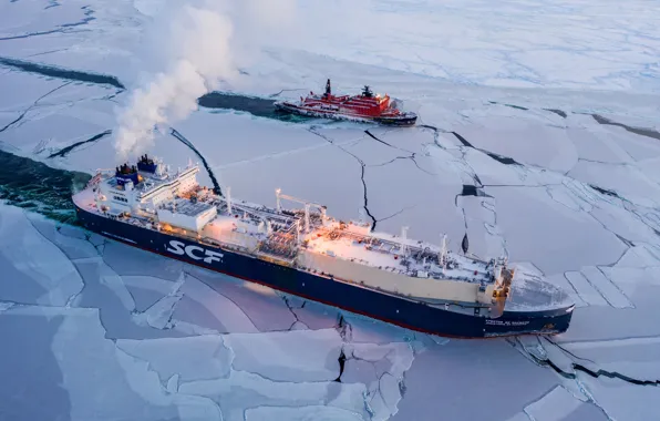 Sea, The ship, A liquefied gas carrier, Sovcomflot, Christophdemargerie