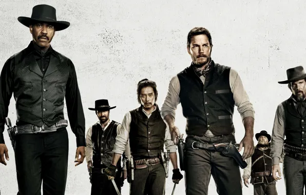Actors, action, characters, Western, The Magnificent Seven, The Magnificent Seven