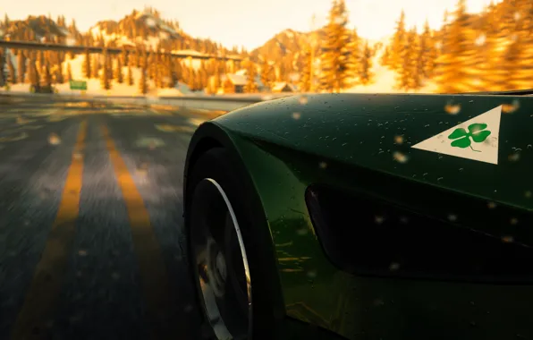 Car, game, alfa romeo, 8c competizione, verde, the crew, horizonte, sorte