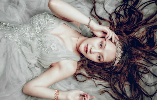 Look, style, hair, hands, Asian, the bride, Diadema, bracelets