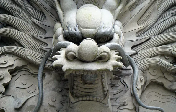 Mustache, dragon, teeth, mouth