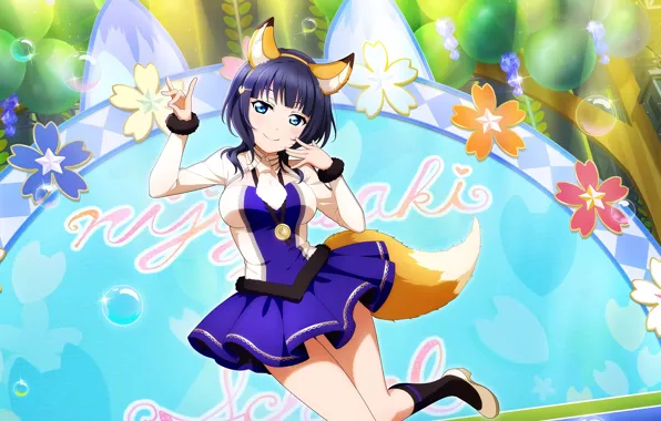 Girl, sexy, cleavage, dress, boobs, animal ears, anime, blue eyes