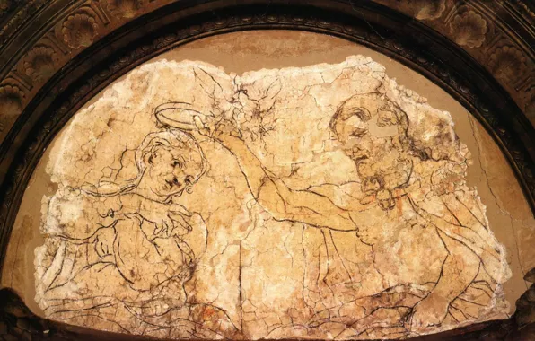 Maria, Jesus, Antonio Allegri Correggio, Renaissance, Italian painting, Sinopia of the Coronation