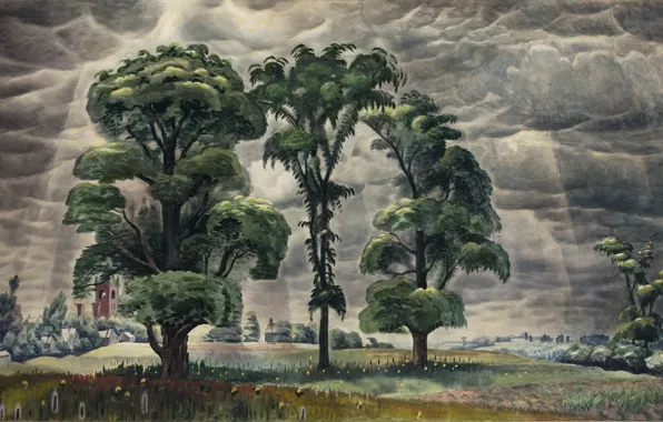 Picture Charles Ephraim Burchfield, 1931-46, The Three Trees