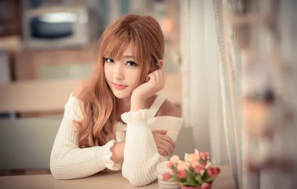 Look, girl, hair, Asian, cutie