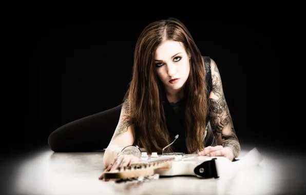 Girl, music, guitar