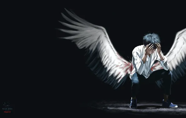 Picture wings, angel, art, 青春.Youth, Heart K