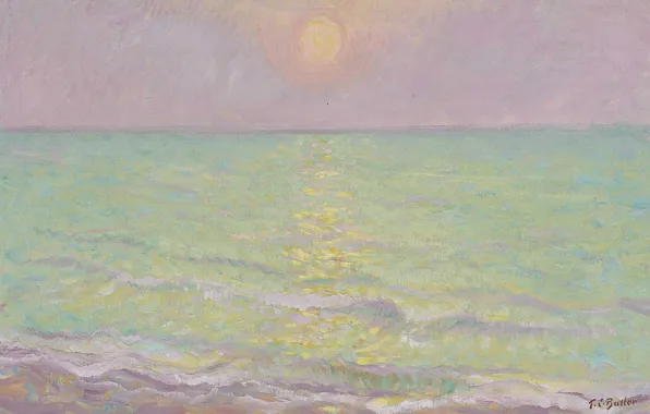 Sea, the sun, reflection, paint, picture, seascape, Theodore Earl Butler, His-Mar