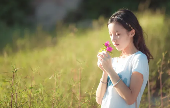 Picture flower, mood, girl