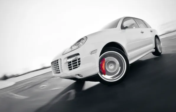 Auto, White, Porsche, Tuning, Speed, Turn, Machine, Cayenne