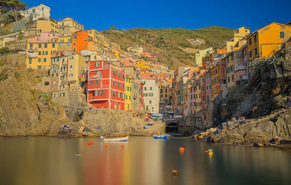 Picture rocks, home, Italy, Riomaggiore
