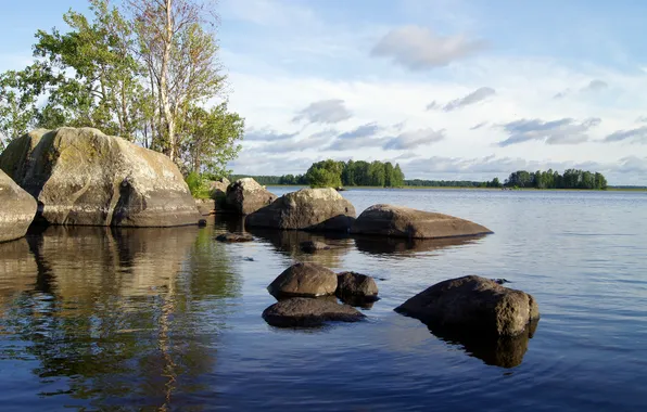 Water, stones, play