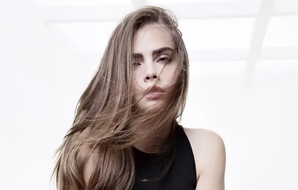 Look, hair, portrait, actress, white background, beauty, Cara Delevingne, Cara Delevingne