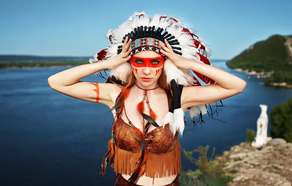 Picture girl, neckline, headdress, Aliona Turcan, Vyacheslav Turcan