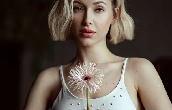 Flower, portrait, blonde, Alina, Irina Martynova