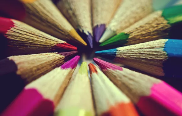 Color, macro, background, widescreen, Wallpaper, mood, colored, pencils
