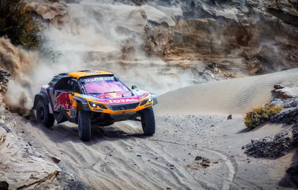 Picture Sand, Auto, Sport, Machine, Speed, Race, Peugeot, Red Bull