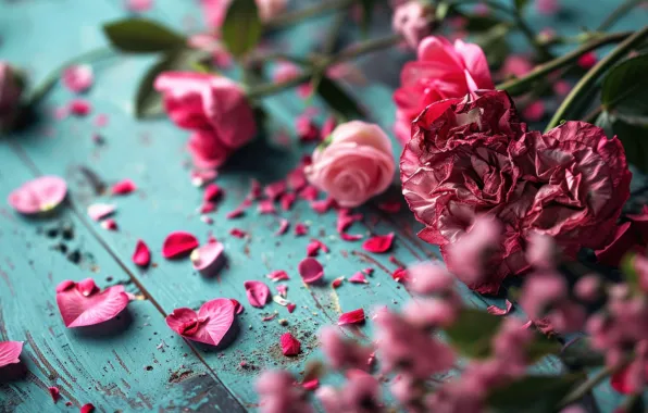 Flowers, holiday, heart, heart, Valentine's Day, AI art, neural network
