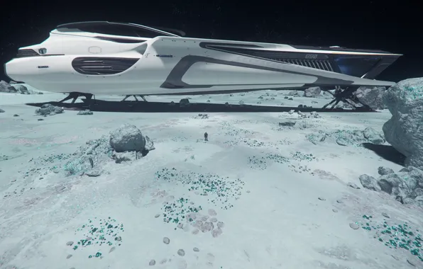 Surface, planet, pilot, spaceship, Star Citizen
