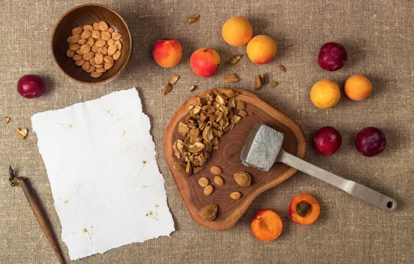 Apricot, nuts, drain