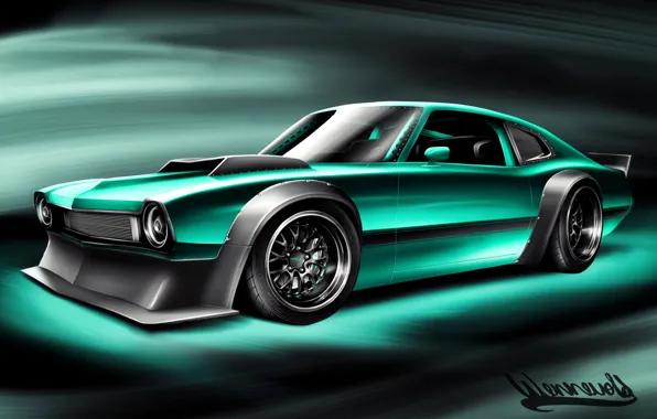 Ford, Auto, Figure, Machine, Art, Vehicles, Maverick, Transport