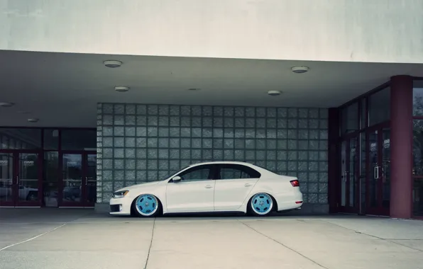 Volkswagen, Jetta, white, side, MK6, GLI