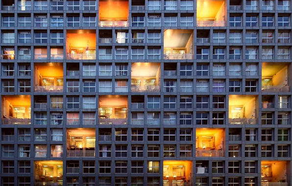 Light, the city, the building, Windows, architecture