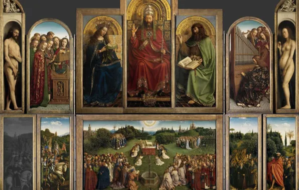 Jesus, Maria, Eva, Adam, Saints