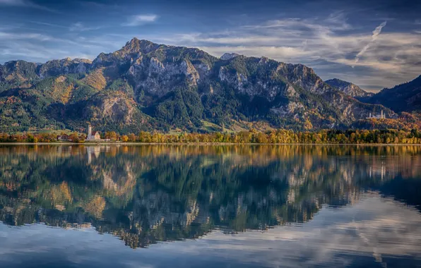 Picture mountains, reflection, Germany, Bayern, Alps, Germany, Bavaria, Alps