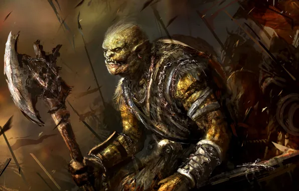 Picture Fantasy, Art, Orc, Battlefield, Background, Weapon, Artwork, Warriors