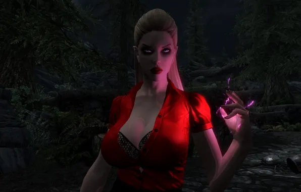 Girl, Magic, Elf, Skyrim