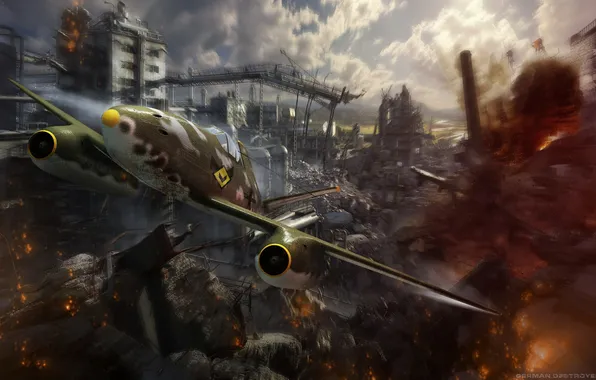 The plane, destruction, aviation, air, MMO, Wargaming.net, World of Warplanes, WoWp