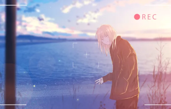 The sky, water, girl, nature, shooting