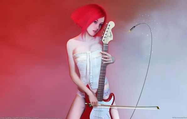 Guitar, wire, corset, bow