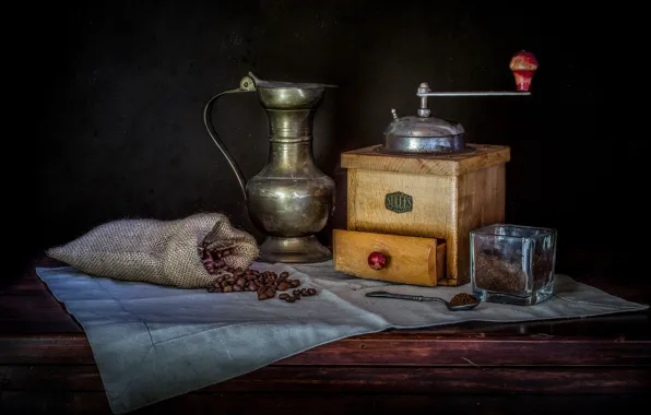 Picture background, coffee grinder, coffee bean