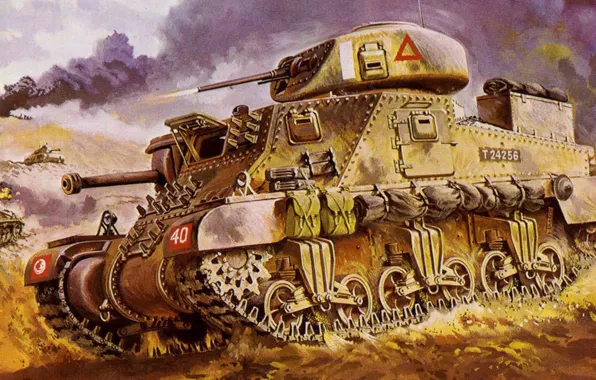 Picture figure, tank, Grant, American medium tank