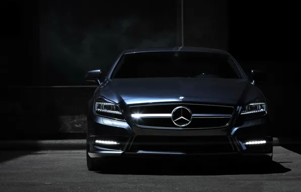 Night, Mercedes, the front, Mercedes Benz CLS