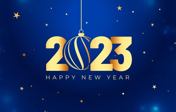 The sky, stars, night, point, ball, figures, New year, gold