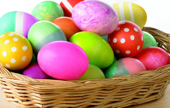 Picture paint, eggs, spring, Easter, basket