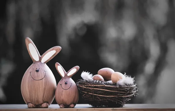 Smile, holiday, toys, eggs, spring, feathers, fluff, Easter