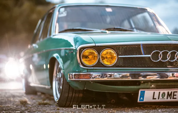 Audi, Auto, Audi, Retro, Machine, Logo, Lights, Car