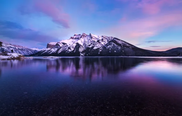 Picture mountain, lake, canada, alberta, banff