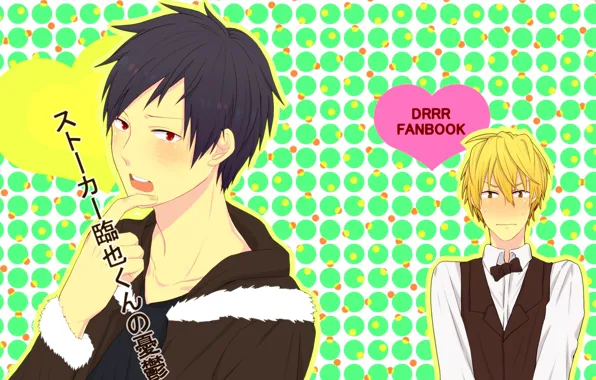 Guys, bright colors, Durarara, Durarara, Shizuo Heiwajima, Of Izaya Orihara