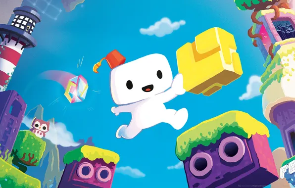 FEZ, cub, Gomez, platform game