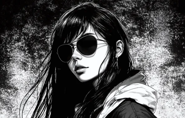 Girl, white, black, grunge