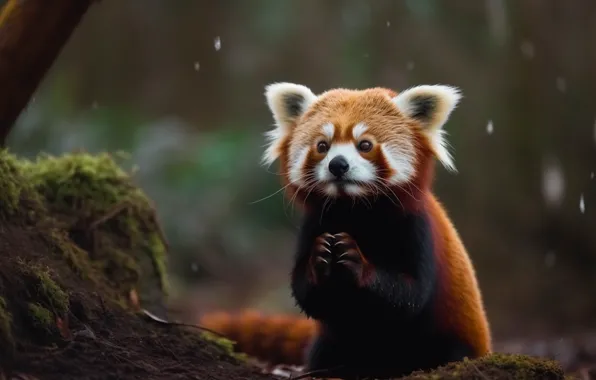 Look, nature, pose, red Panda, face, red Panda, AI art, neural network